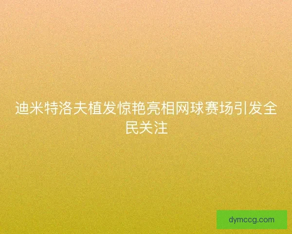 迪米特洛夫植发惊艳亮相网球赛场引发全民关注